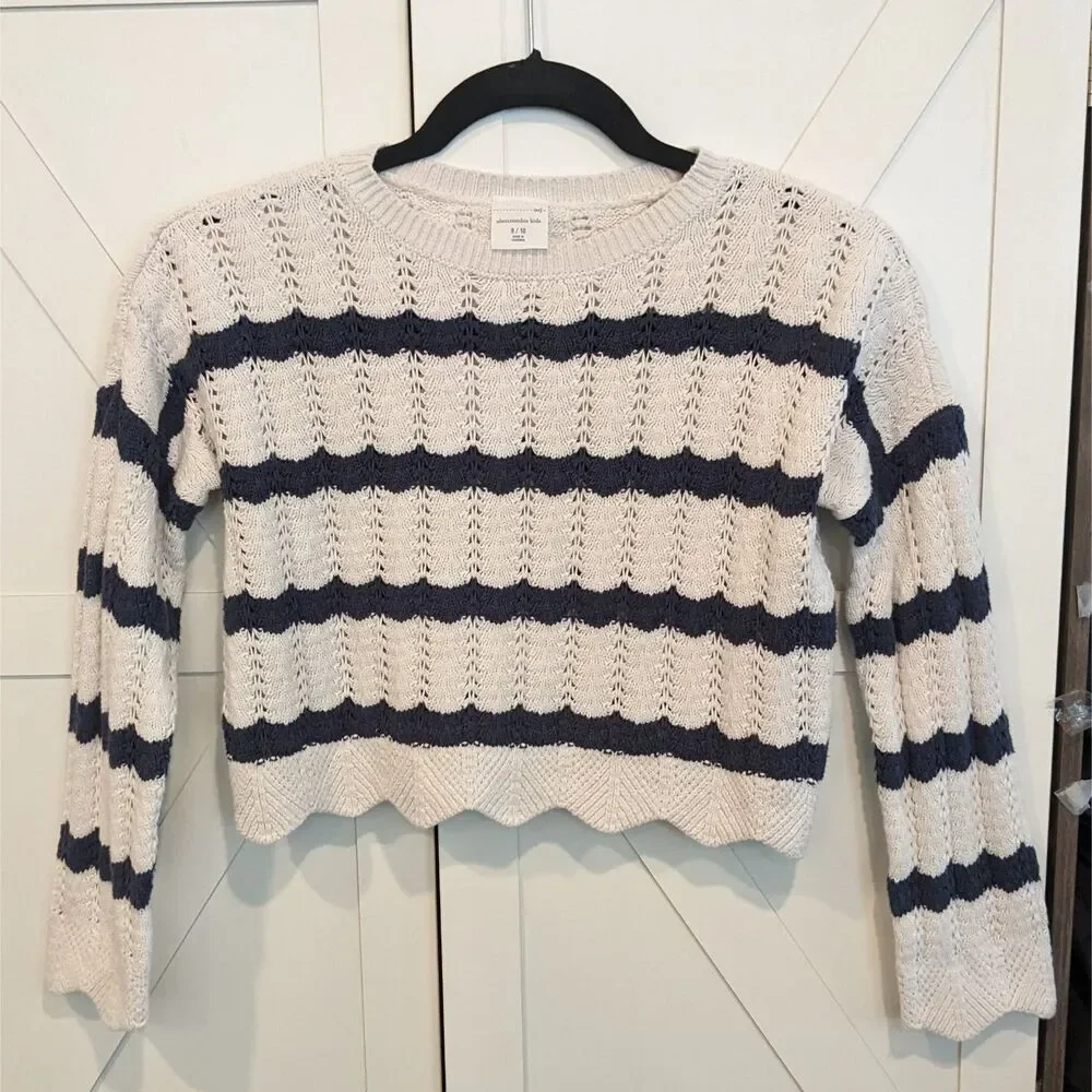 Abercrombie Kids Outfit Sweater Jeans Set Striped Size 9 10